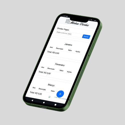 Aplicativo móvel simulando gestão de tarefas com lista de entradas, marcado como concluído e notificação em tela de smartphone